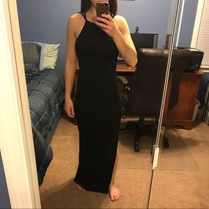 Black crisscross back maxi dress